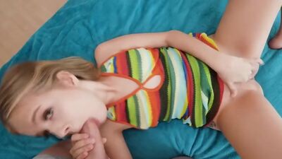 Stepsister attempts fucking and sucking and her stepbrothers cock
