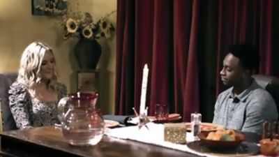 Black teen guy threesome sex with MILF wife Mona Wales and her husband