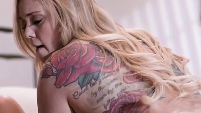 Busty teen massages and licks her exhausted roommate