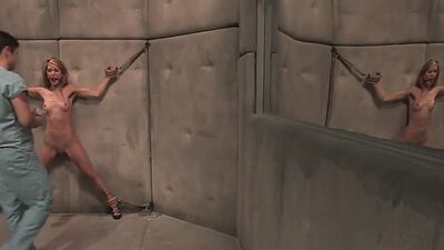 Hung by ankles blonde anal fingered