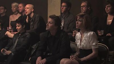 Bound slut group fucked in public