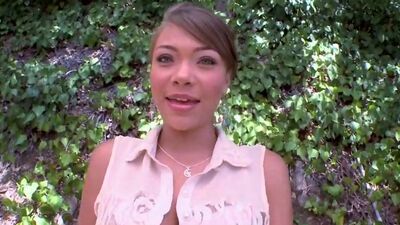 Busty amateur gets a creampie