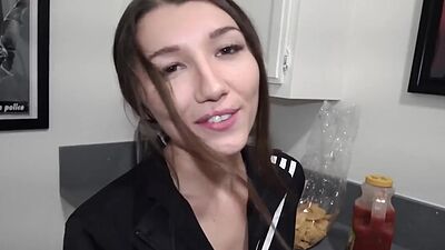 Chad spread Maya's pussy lips and stuff it with his boner