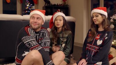 Dirty guy surprised Asian with huge present but his stepsis also wanted it part 2