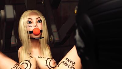 A sexy cuffed young blonde gets fucked hard by a hardcore muscular woman