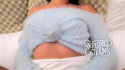 She is barely legal and sucking cock on video