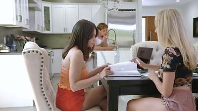 Guy and a Stepsister are seducing a girlfriend