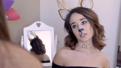 Teen stepsisters Avi Love and Latina teen Isabella Nice fucked by a stepbro