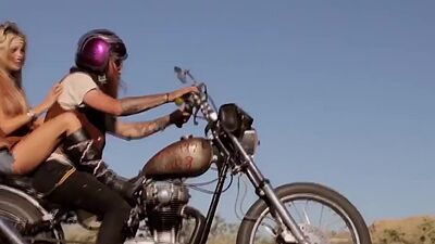 Big boobed badass babes Taylor Seinturier and Chelsea Brooke using bazooka