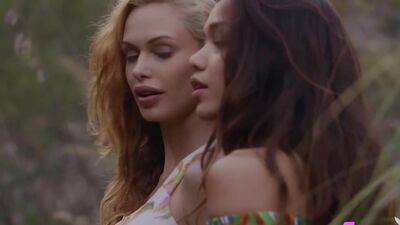 Amazing big ass Asian Kit Rysha posed with cute European blonde Miss Zita