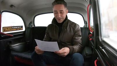 Curvy euro cabbie in stockings gets stuffed in both holes
