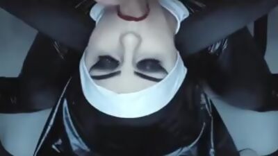 Red nails nun deepthroat dick in the church