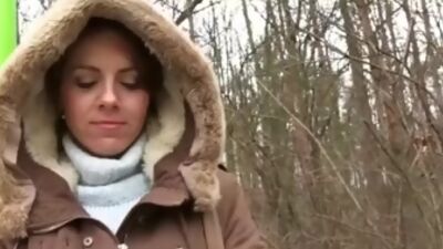 Euro Cutie Banged Outdoors