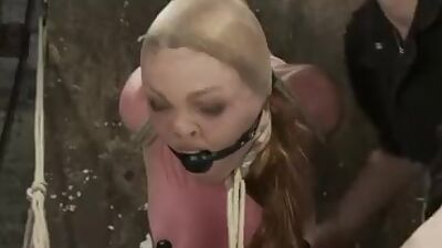Hogtied suspended and ass hooked blond2
