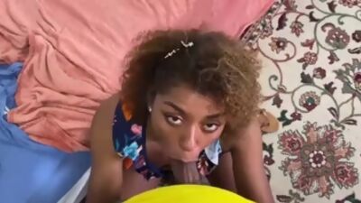 A Deep sloppy blowjob from my French step cousin inside the car