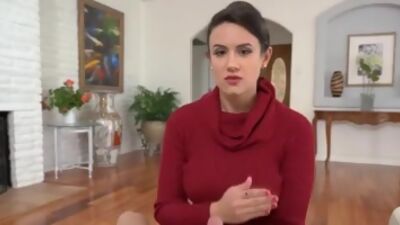 Stepmom comes on to her stepson hard jerking his cock off