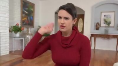 Stepmom comes on to her stepson hard jerking his cock off