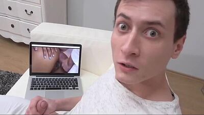 MILF caught boy jerking dick and fuck him