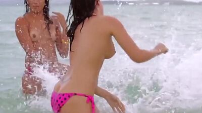 Big boobed badass hottie Dani Mathers and her GFS trying nude kite surfing