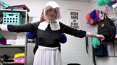 Big boobed amish teen thief Annie Archer bartering her way out of trouble