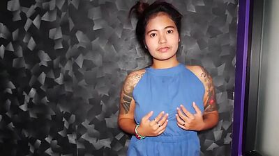 Floppy titted amateur Thai teen hooker Mimi fucked by a big white cock