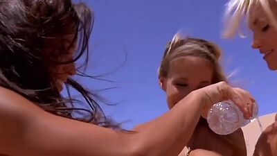 Big boobed naked badass Taylor Seinturier and GFs boarding in the desert