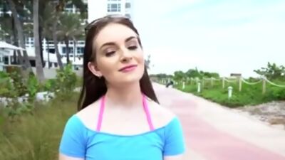 Beauty With Big Bush Has Public Sex