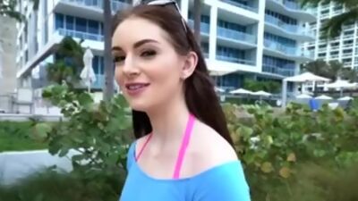 Beauty With Big Bush Has Public Sex
