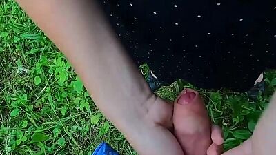 Stepsister Jerks off and Sucks Dick to Classmate in a Public