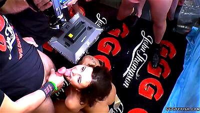 Busty czech billie star loves cums in gangbang