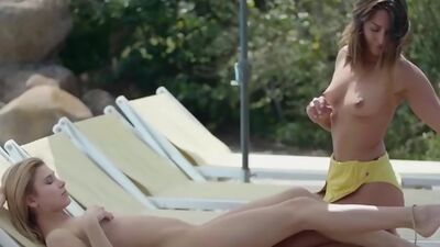 Cute small tits blonde teen Emily Rise posed with sexy MILF Anetta Keys