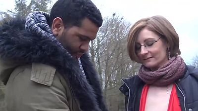 Beatrice slutty milf opens her pussy for two hard dicks