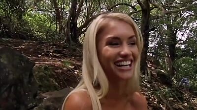 Big boobed badass naked Taylor Seinturier and her GFs jumping into the lake