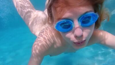 Gorgeous petite model Clarise enjoyed passion diving after hot striptease