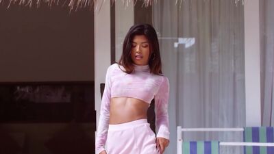 Perfect ass teen Moana Rosi reveals her beautiful petite body and posed
