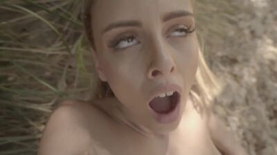 Blonde Spanish beauty pulled and banged outdoors for cash