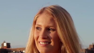 Nude badass Taylor Seinturier diving into the ocean to meet with a shark