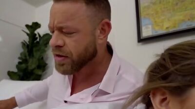 Naughty spinner teen Jane Wilde has been slutting around and gets punished by her stepdads dick buried in her pussy