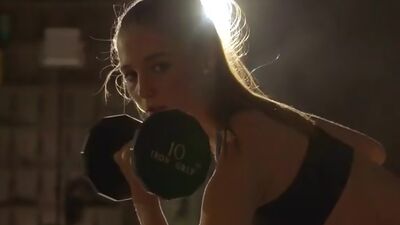 Hot babe Ava Parker does her fitness routine and ends by riding her boyfriends fuck stick in her slippery trimmed twat