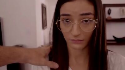 Slutty teen Emily Willis gets caught with sex writing on her body and punished with a big dick filling her tight anus