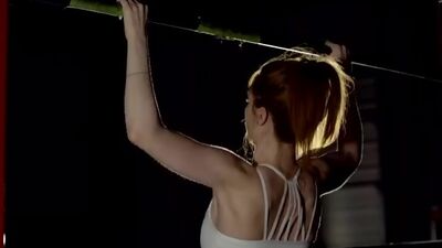 Redhead Pepper Hart takes gym porn selfies and gets naked with her fuck buddy for a hardcore trimemd pussy pounding