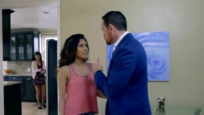 Tight pussy teen Christian Chastity seduces her stepdad for horny pussy pounding that ends wtih a creampie of cum