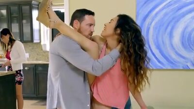 Tight pussy teen Christian Chastity seduces her stepdad for horny pussy pounding that ends wtih a creampie of cum