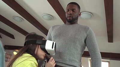 Bigbooty asian sucking black dick before cockriding