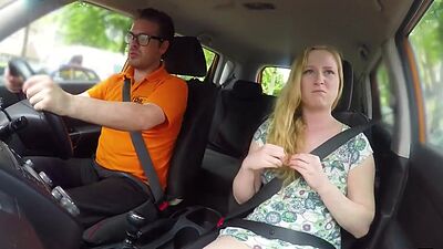 Pussyeaten British babe rides and sucks off her instructor