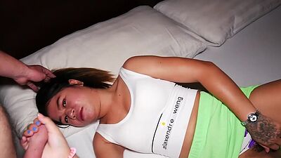 Ugly faced amateur Thai teen bargirl Apple fucked by a big white cock