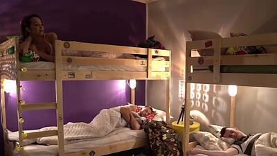 Slim hostel babe sucking and taking DP after spitroasted