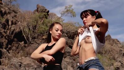 Outstanding babe Gloria Sol liked blondes Demi Fray perfect petite body