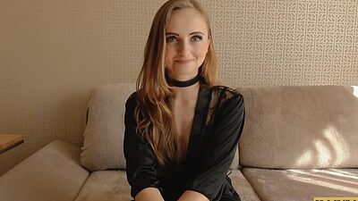 Petite real teen sub gives in to her dom