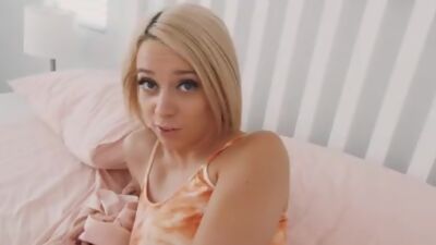 Stepbrother pummeling his stepsisters wet pussy instead of making a bet